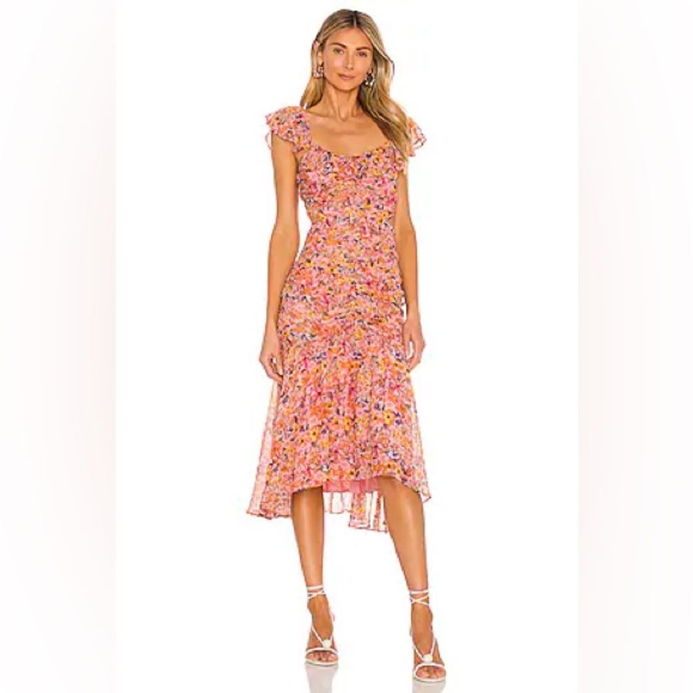 ASTR the Label Devereaux Dress in Pink Multi Floral Size Small